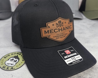 Mechanic Hat, Custom Mechanic Caps, Gift for Auto Mechanics, Dad