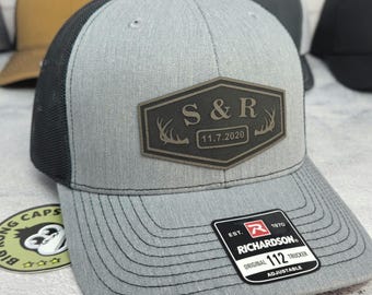 Wedding Anniversary Hats, Wedding Date Established Caps, Gift for Groom, Groomsman Caps, Valentine's Day Gifts, Gifts for New Husband
