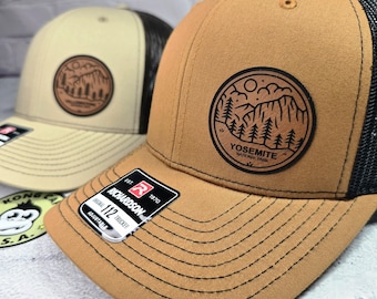Yosemite National Park Hat: Leather Patch Richardson 112 Trucker Cap