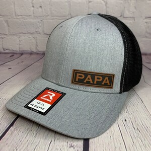 PAPA Patch Hat: Customizable Text Richardson Flex Fit Personalized Fitted Dad Cap