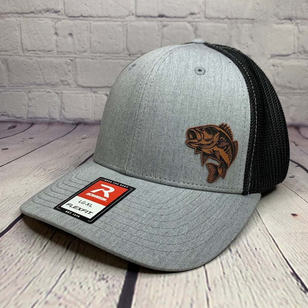 BASS FISHING Hat Custom Bass Fisherman Hat Richardson FLEXFIT Hat, Dad Fitted Cap Bass Fisherman