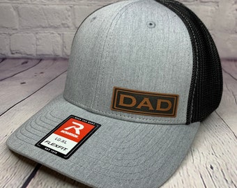 DAD PATCH HAT, Richardson Flex Fit, Fitted Hat, Custom Dad Hat, Personalized Hat for Dad, Custom Dad Birthday Gift, Custom Fathers Day Gifts