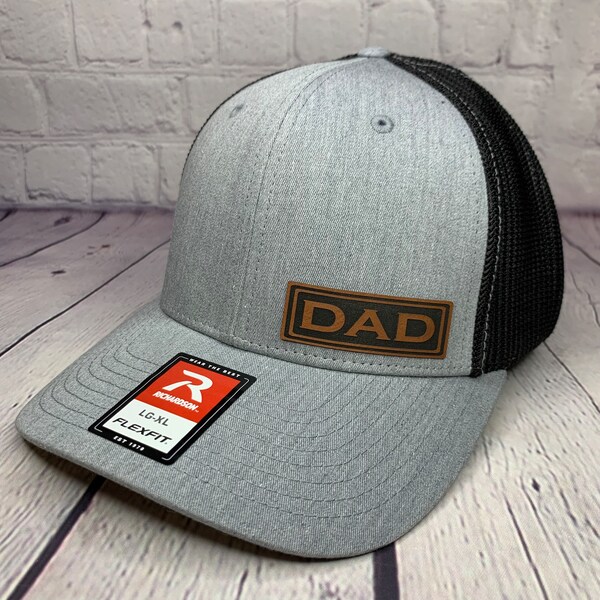 DAD PATCH HAT, Richardson Flex Fit, Fitted Hat, Custom Dad Hat, Personalized Hat for Dad, Custom Dad Birthday Gift, Custom Fathers Day Gifts