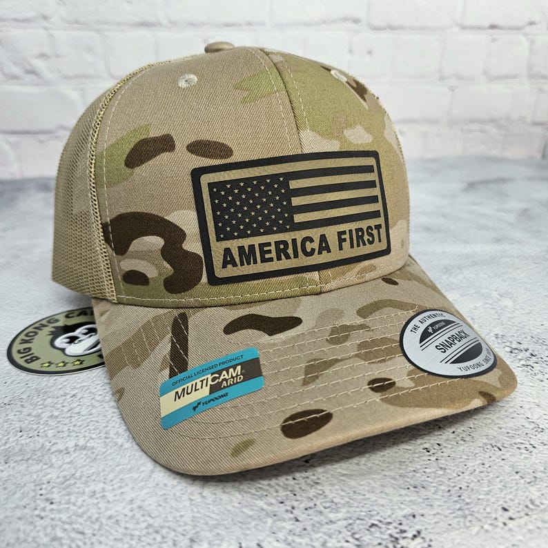 America First Hat, USA Flag Trucker Cap, United States Flag Patch Hat ...