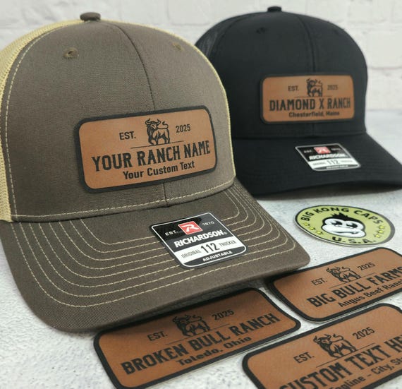 Custom Cattle Ranch Hats, Angus Bull Rancher Hat, Personalized Cattleman Gifts, Family Livestock Ranch Caps, Custom Text Ranching Hats