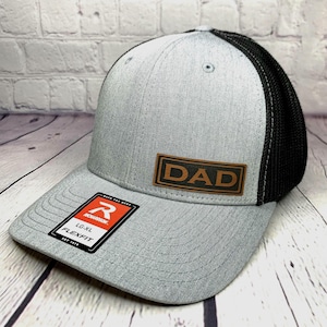DAD PATCH HAT, Richardson Flex Fit, Fitted Hat, Custom Dad Hat, Personalized Hat for Dad, Custom Dad Birthday Gift, Custom Fathers Day Gifts