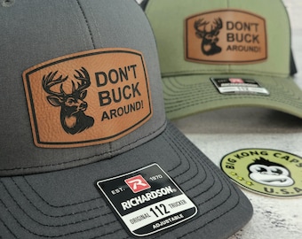 Deer Hunting Hat, Don't Buck Around Caps, Funny Buck Hunting Gifts, Dad Deer Hunter Hats, Richardson 168 Trucker Hats, Funny Deer Hunter Hat