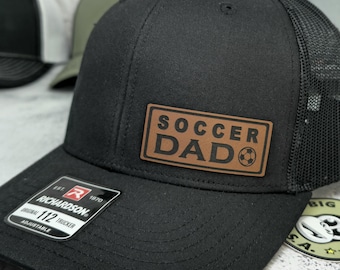 Soccer Dad Hat, Coach Soccer Dads Caps, Soccer Gifts for Dad, Soccer Lovers, Soccer Fans, Engraved Patch Trucker Hats