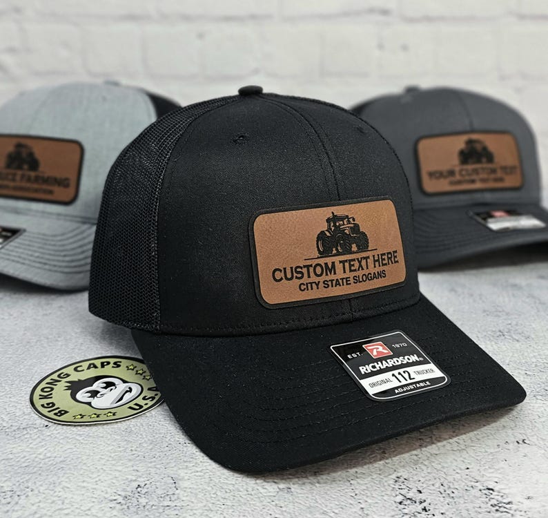 Custom Farm Name Hats, Personalized Text Tractor Caps, Farming Business ...
