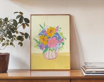 Living Room Flowers Digital Download Art Print Wall Decor for Home and Studio