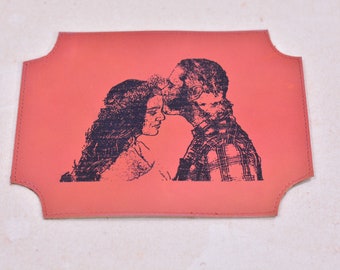Personalised Leather Photo for Frame, photo in leather, Unique gift for love one