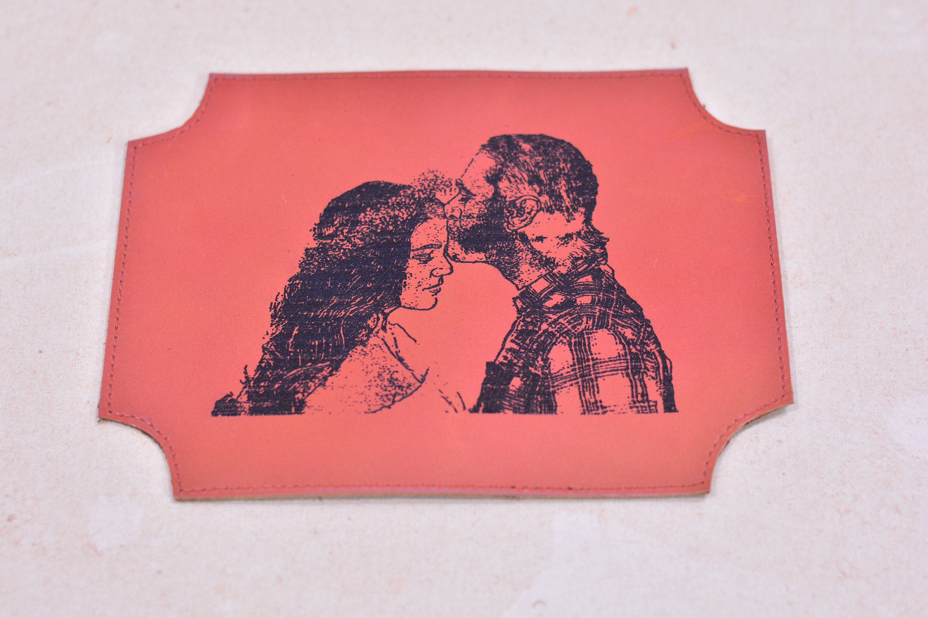 Photo en Cuir Personnalisée Pour Cadre, Photo Cuir, Cadeau Unique L'amour