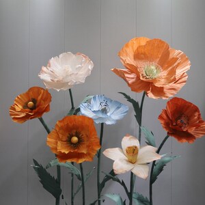 Free-Standing Giant Paper Flower Set- Party/Wedding/Event Floral Decoration- Retail Front Window Display- Spring/Summer Hand Crafted Decor SET B