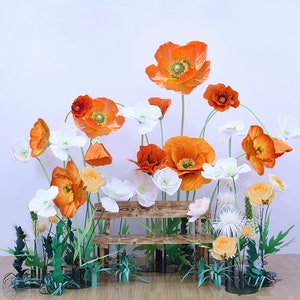 Various Freestanding Mix Poppy Passion Flower Collections -Event/Party Floral Decor- Hand Crafted Spring/Summer Retail Front Window Displays