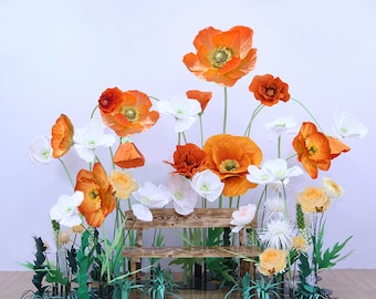 Various Freestanding Mix Poppy Passion Flower Collections -Event/Party Floral Decor- Hand Crafted Spring/Summer Retail Front Window Displays