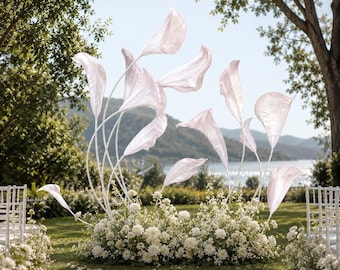 Luxury Oversized Organza Calla Lily Sculpture for Weddings & Events | Bespoke Floral Art Installation- Wedding Ceremony Sculpture
