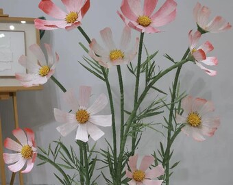 Free-Standing Giant Handmade Paper Cosmos Flower Sets in Purple Yellow Pink- Wedding Floral- Retail/Store Front Window Display- Event Decor