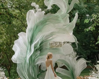 Silk Architectural Wonder- Oversized Organza Floral Decor for Events & Photo Backdrops- Retail Front Window Decor- Wedding Centerpiece