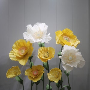 Free-Standing Giant Paper Flower Set- Party/Wedding/Event Floral Decoration- Retail Front Window Display- Spring/Summer Hand Crafted Decor SET C
