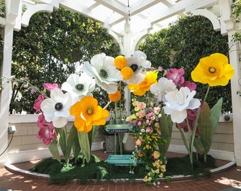 Enchanting Garden of Water-Resistant Floral Sculptures/ Free-Standing Giant Flower Set/ Events Floral Decor/ Store Front Window Display