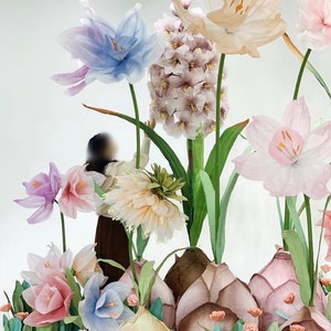 Whimsical Giant Handmade Silk Organza Flower Sets – Pastel Spring Summer Floral Design for Events, Art Installations & Visual Merchandising