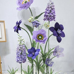 Set di fiori fatti a mano di Lavender Dreams - Decorazione per eventi/feste/matrimoni - Vetrina frontale per la vendita al dettaglio - Espositore per visual merchandising fatto a mano
