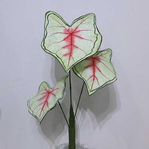 Oversized Tropical Leaf Sculptures – Waterproof Giant Handmade Paper Leaves Caladium for Event Decor, Window Display, and Photo Backdrop