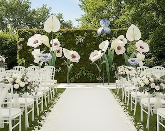 Wedding Elegance Freestanding Oversized Bloom Backdrop - Giant Floral Installation for Events- Store Front Window Display