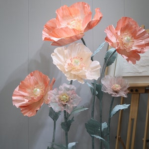 Free-Standing Giant Paper Flower Set- Party/Wedding/Event Floral Decoration- Retail Front Window Display- Spring/Summer Hand Crafted Decor SET A