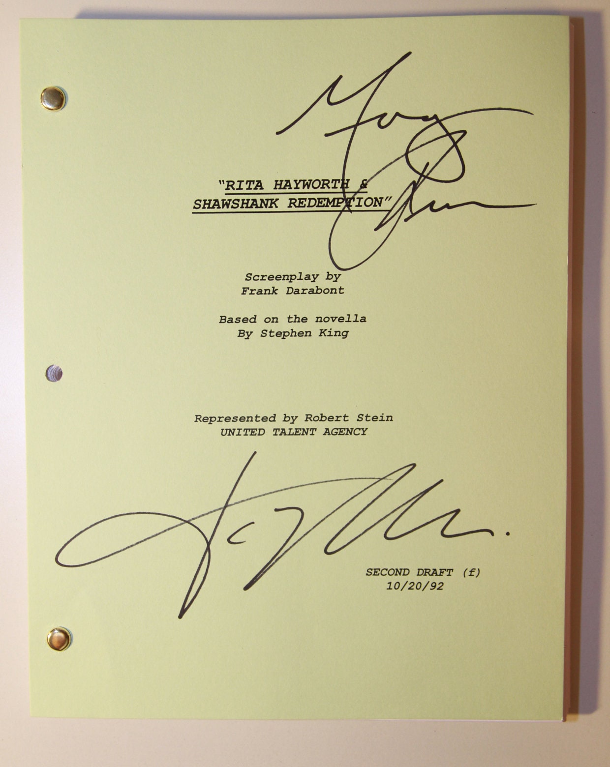 Shawshank Redemption Full Cast Reprinted Signed Movie Script Etsy