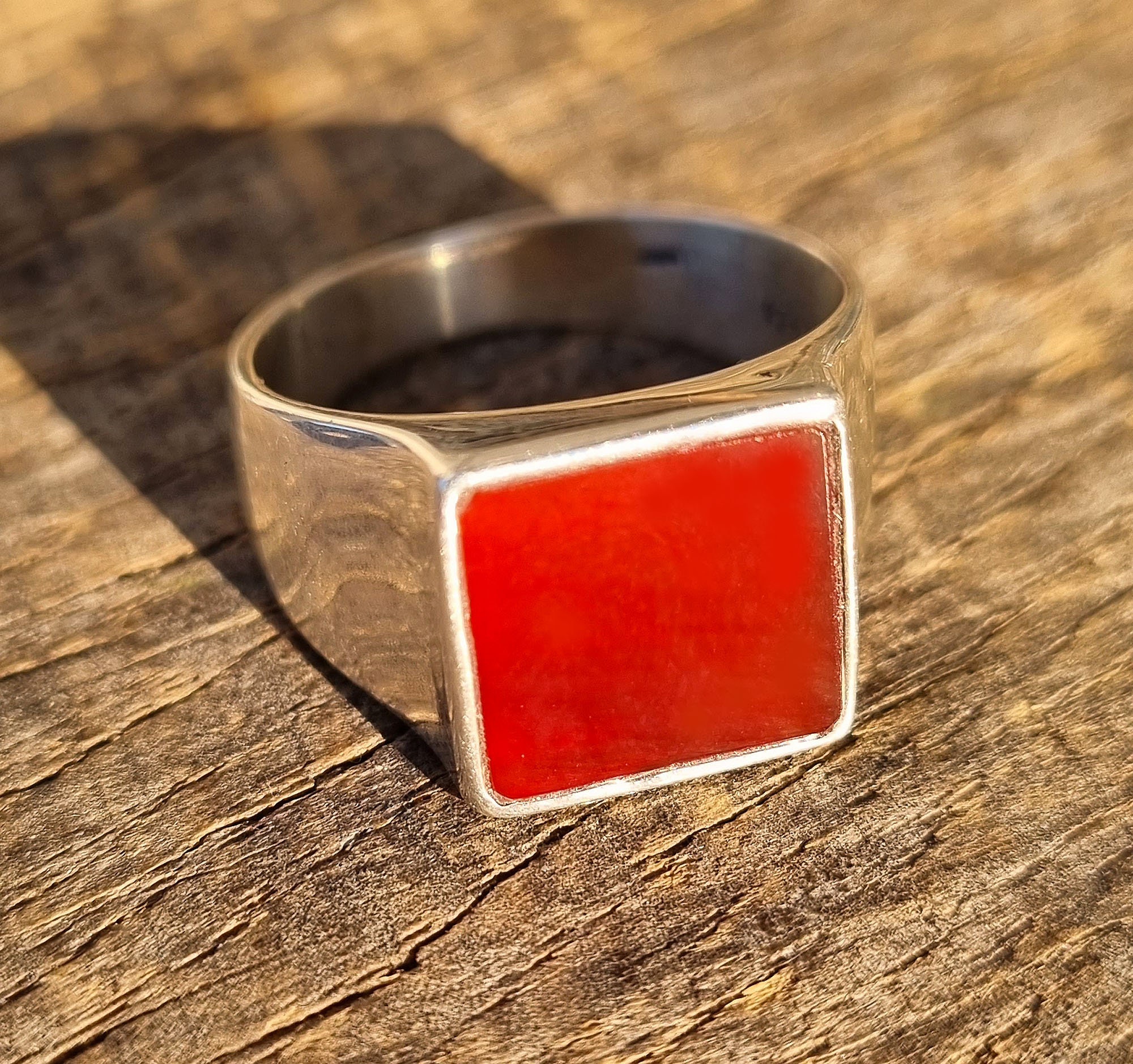 アクセサリー Vintage Silver & Carnelian Signet Ring Free Shipping // Sterling Silver Carnelian Signet Ring