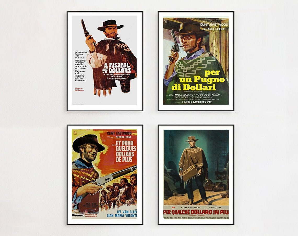 A Fistful of Dollars Movie Poster Klint Eastwood Film Art | Etsy