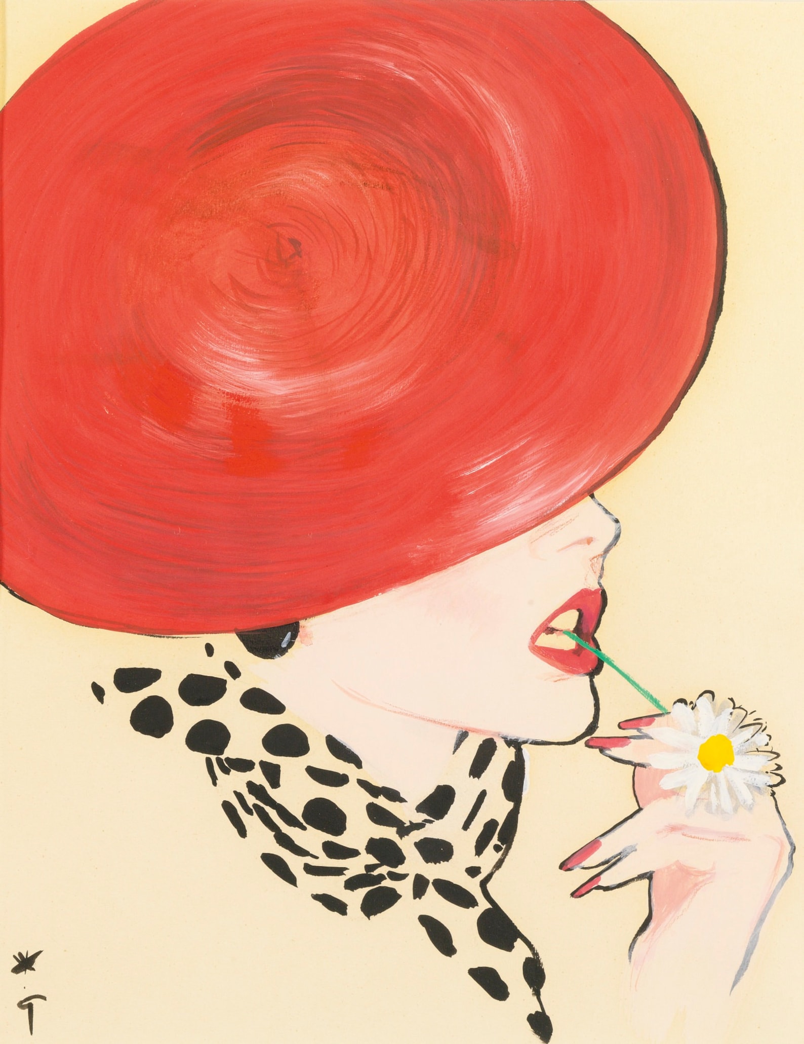 Rene Gruau Print
 Rene Gruau Posters Fashion Art Vintage Art Posters Red Wall
