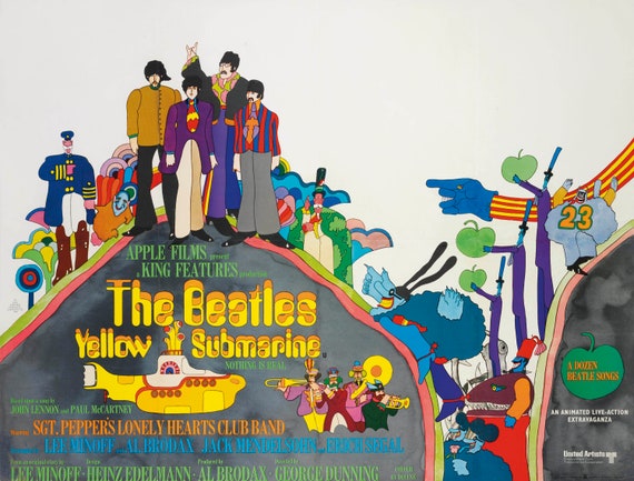 YELLOW SUBMARINE BEATLES POSTER MOVIE FILM A4 A3 ART PRINT CINEMA