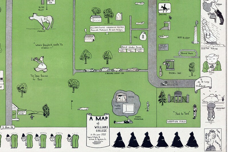 Williams College Map 1935 Vintage Map Williams College Art | Etsy