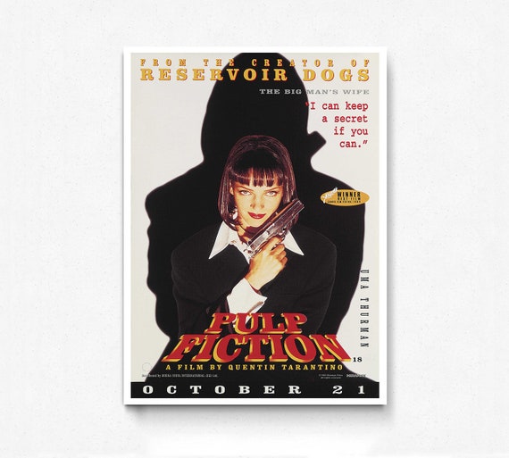 Poster Puerta Pulp Fiction Uma On Bed