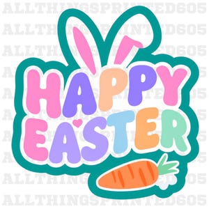 Happy Easter SVG | Easter Digital Download | Bunny, Eggs, Spring Cut File | Cricut & Silhouette | Instant Download
