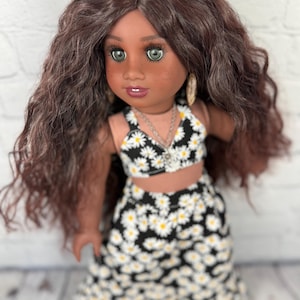 Custom doll wig  brown  Wig 10-11 Head Size Made to Fit 18’’American Dolls