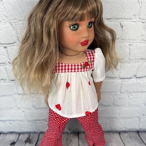 Custom doll wig brown bangs Wig 10-11 Head Size Made to Fit 18’’American Dolls