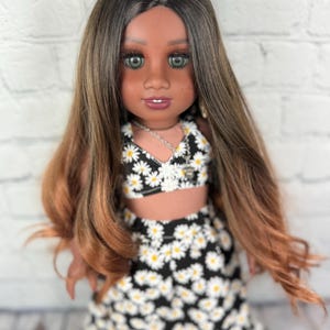 Custom doll wig  brown  Wig 10-11 Head Size Made to Fit 18’’American Dolls