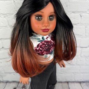 Custom doll wig copper swept  Wig 10-11 Head Size Made to Fit 18’’American Dolls