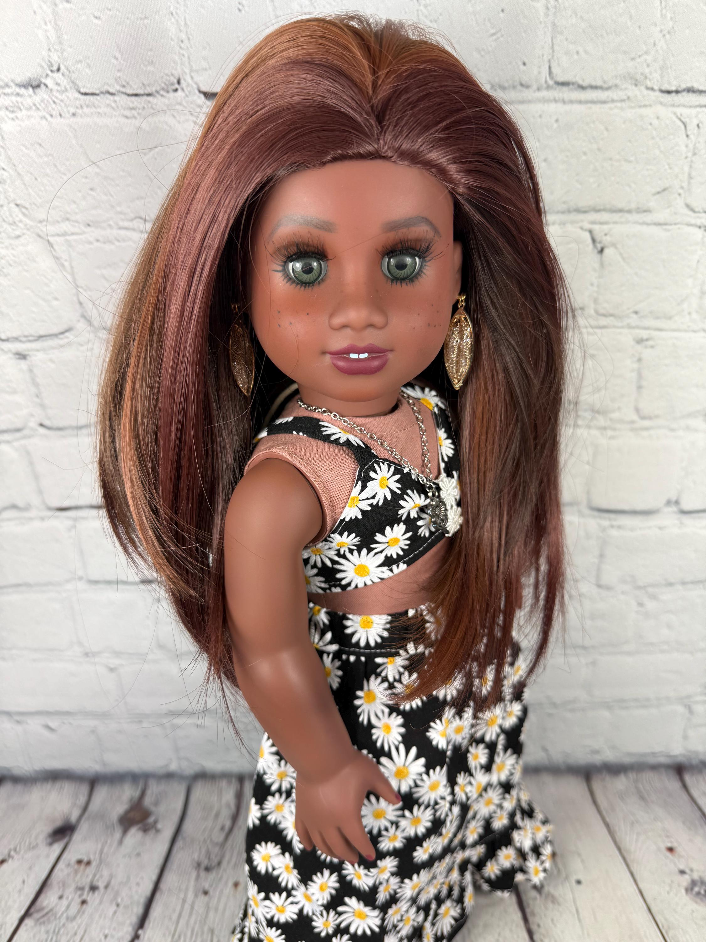 Custom doll wig Wig 10-11 Head Size Made to Fit 18''American Dolls