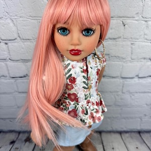 Peluca de muñeca personalizada Peluca de tamaño de cabeza 10-11 hecha para adaptarse a muñecas americanas de 18"