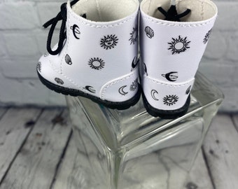 Custom Doll boots 18” doll sun and moon