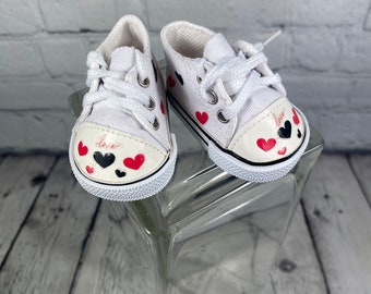 Custom Doll Shoes 18” doll HEARTS