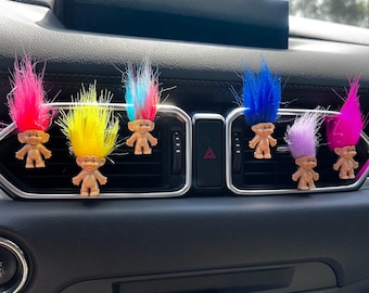 90s Troll car air freshener | Troll buddy for your car | Troll vent clip – Funny Car Accessory | Car accessories | Car decor