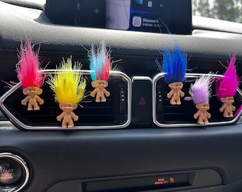 Troll Car Vent Clip | Goodie bag – Colorful Troll Doll Car Charm – Funny Car Accessory–goody bag -Retro 90s Aesthetic Gift - Car accessories