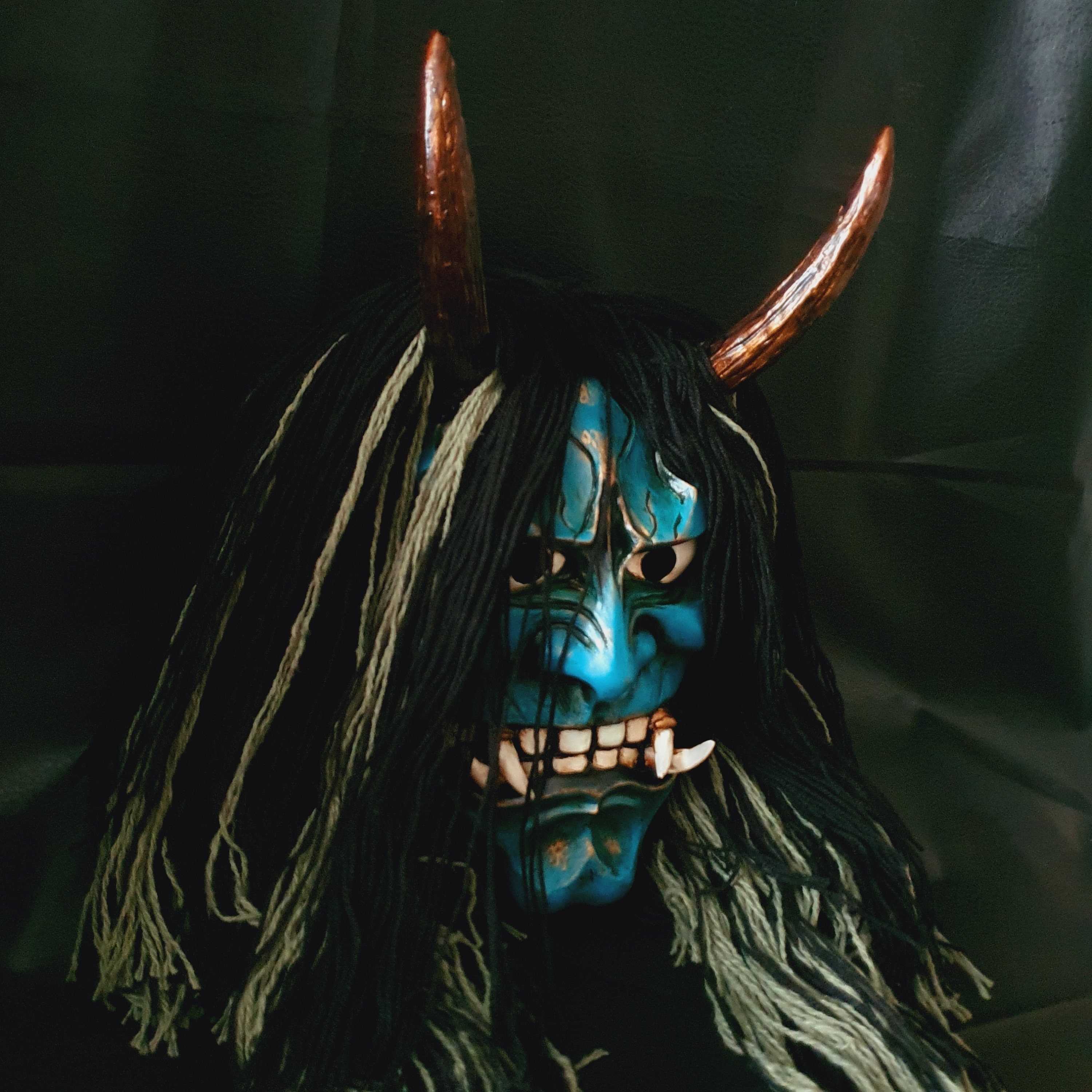 Oni Máscara Hannya Kabuki Demonio Japonés Samurai Asesino Noh Etsy