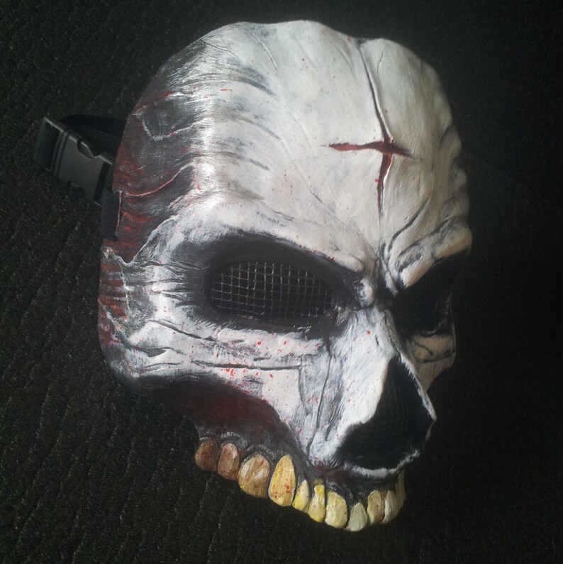 Half mask Salmo /skull evil demon scary rap realistic terrible | Etsy