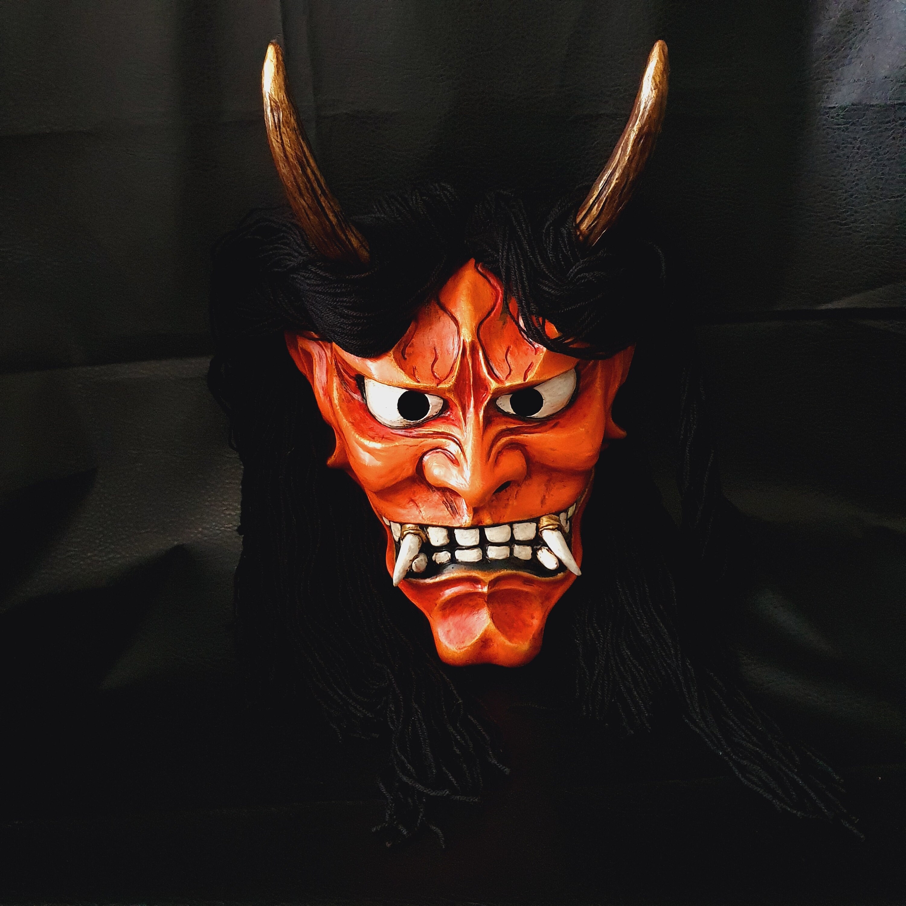 Oni máscara Hannya Kabuki japonés demonio samurai asesino Noh Etsy